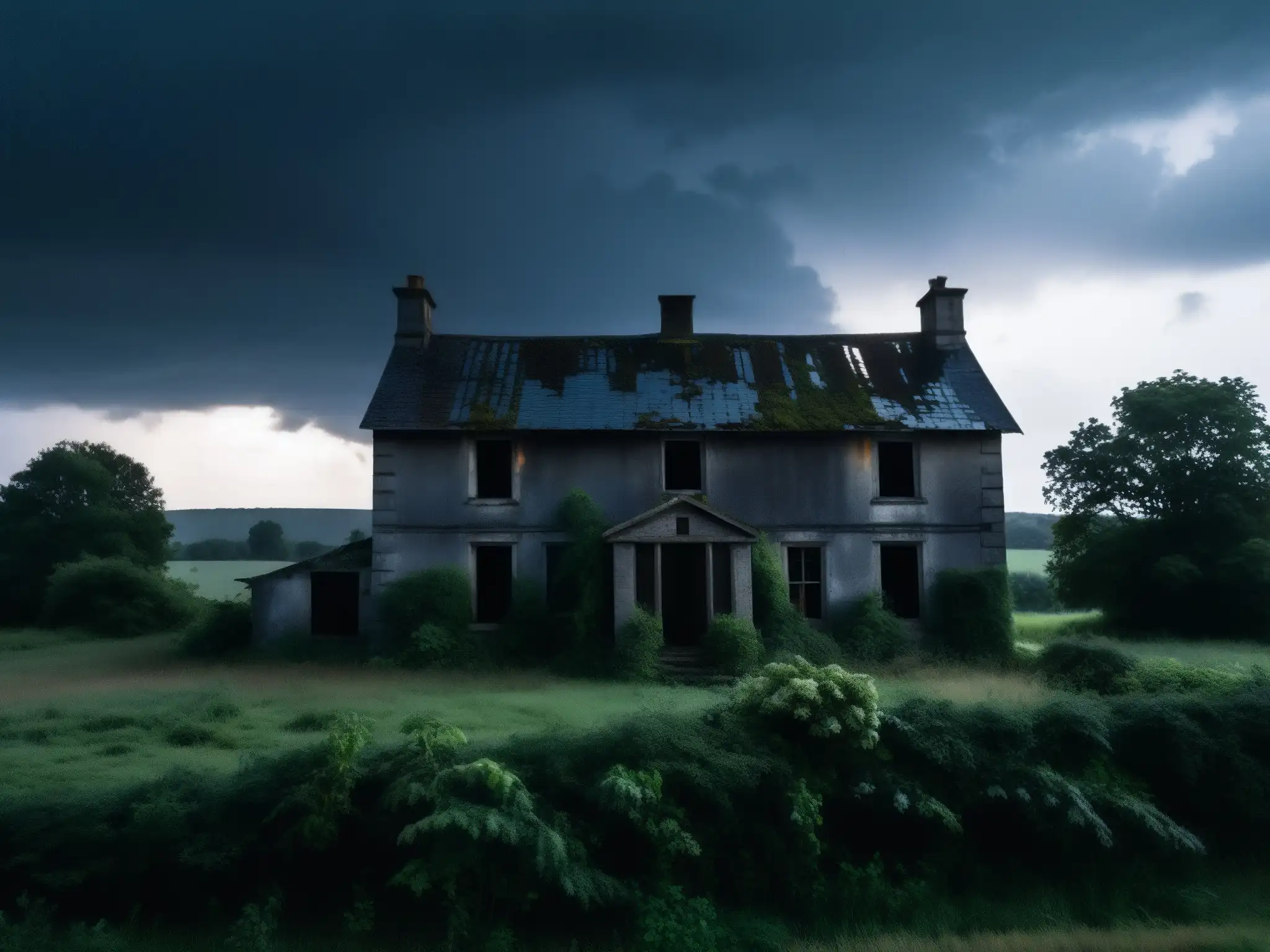 Granja embrujada: la leyenda de la Bruja de Bell Una casa rural abandonada y espeluznante en la tormentosa leyenda americana fantasma Bell Witch