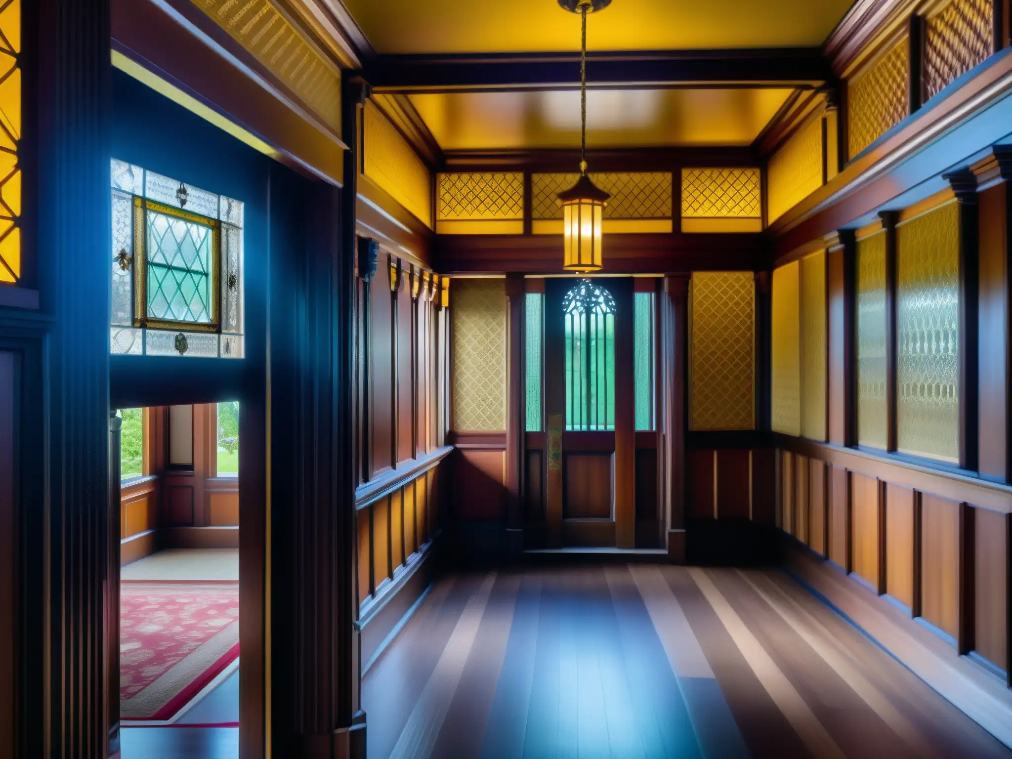Interior enigmático de la Casa Misteriosa Winchester: 8k Explora la enigmática Mansión Winchester, con su fascinante arquitectura victoriana y elementos de intriga espiritual