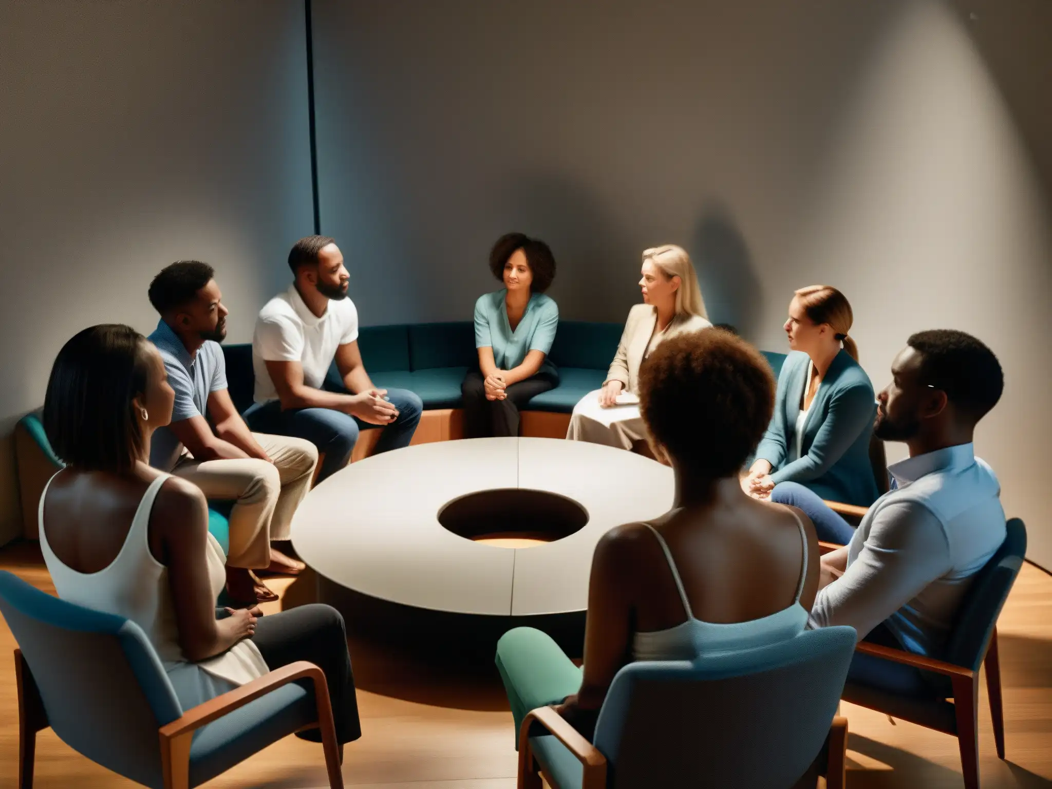 Terapia grupal: confesiones intensas en la penumbra Impacto emocional de las leyendas urbanas en terapia psicológica