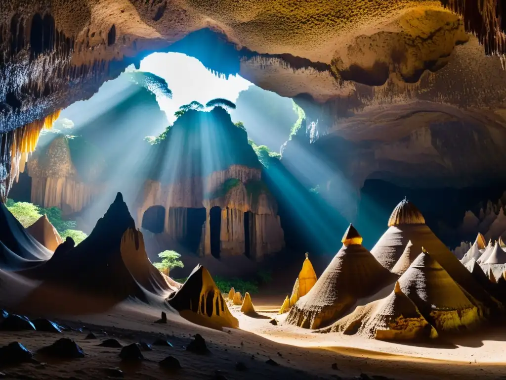 Maravillosas formaciones rocosas en cuevas de Tanzania Explora la misteriosa belleza subterránea de las cuevas encantadas de Tanzania, con sus formaciones rocosas y juegos de luz y sombra