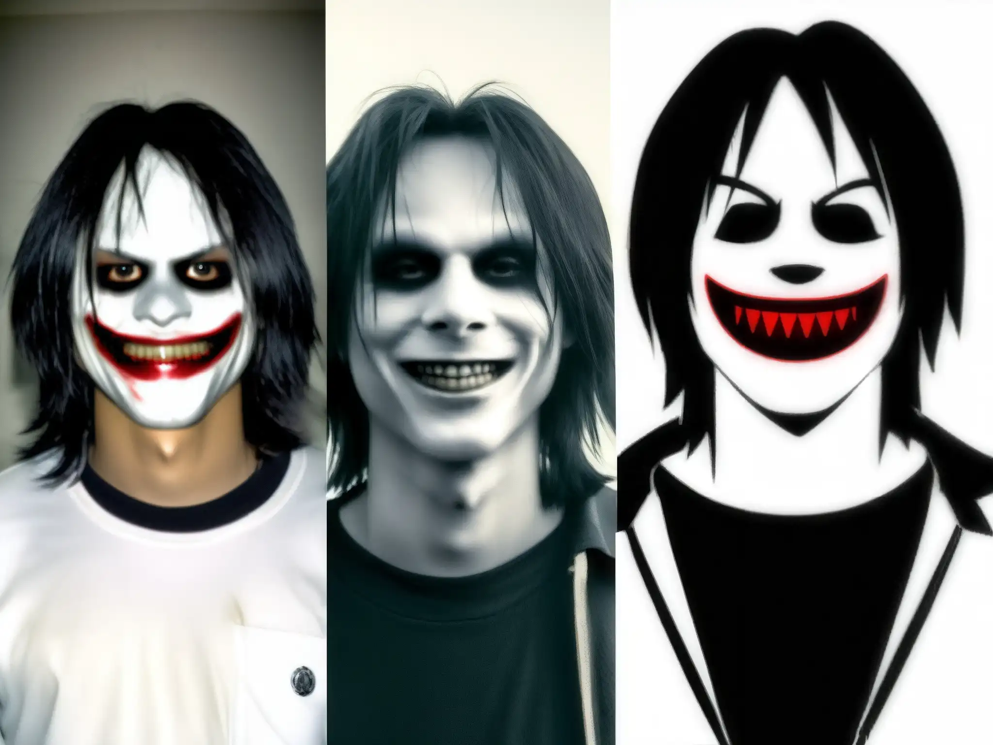 Evolución de Jeff the Killer: De Original a Rediseños Comparación de Jeff the Killer original y sus evoluciones artísticas a lo largo de los años