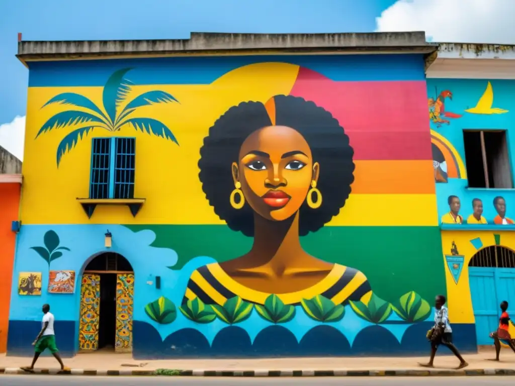 Arte callejero en Abidjan: leyendas urbanas y folklore vibrante Vibrante arte callejero en Abiyán, Costa de Marfil, contando relatos urbanos de la comunidad